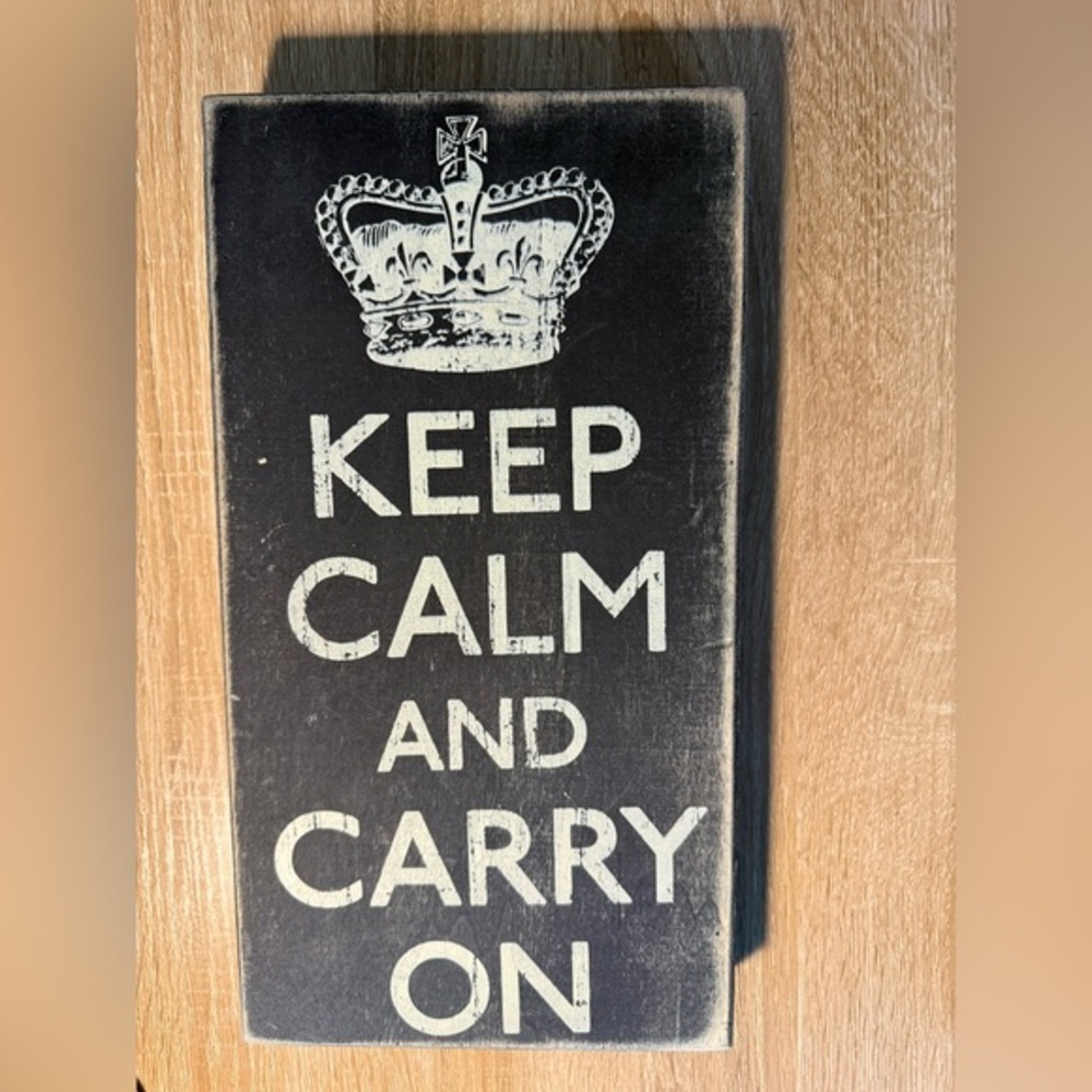“Primitives by Kathy” Black and Ivory Keep Calm Wall Art